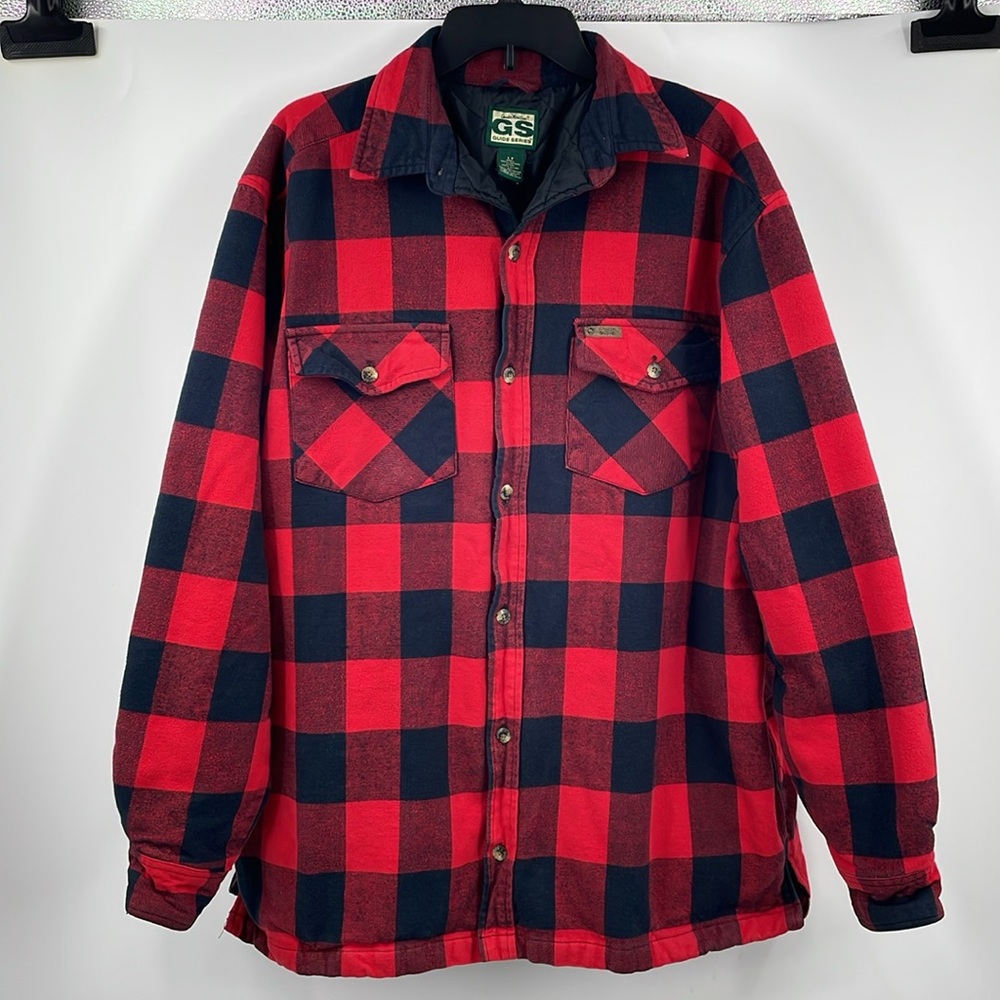 Vintage 90s Gander Mountain Guide Plaid Quilted Shacket Jacket Size Large